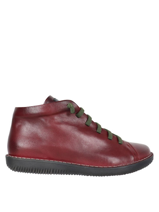 Chacal Leather Women's Ankle Boots Burgundy