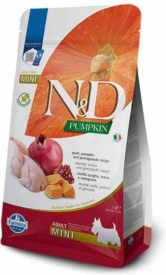 Farmina N&D Pumpkin Mini 2kg Dry Food Grain-Free for Adult Small Breed Dogs with Pumpkin, Chicken and Pomegranate