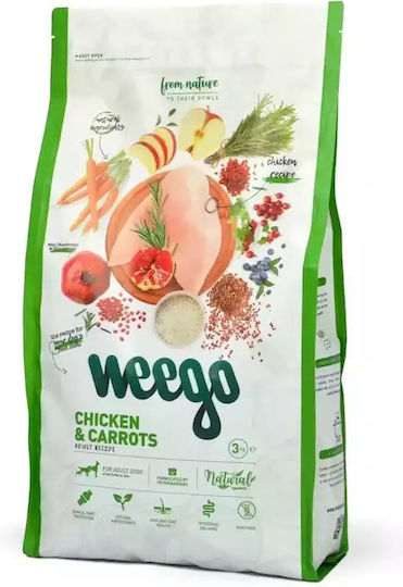 Weego Chicken & Carrots 3kg Dry Food with Few Grains for Adult Dogs with Chicken