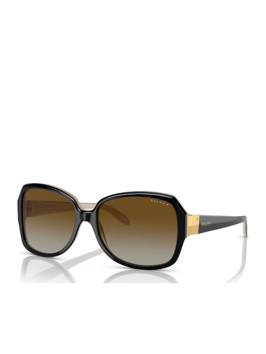 Ralph Lauren Women's Sunglasses with Black Plastic Frame and Brown Gradient Lens RA5138 6123T3