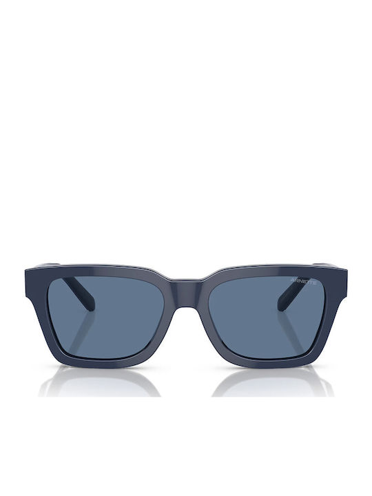 Arnette Cold Heart 20 Unisex Sunglasses with Blue Horn-Rimmed Frame and Blue Mirror Lens AN4334 122180
