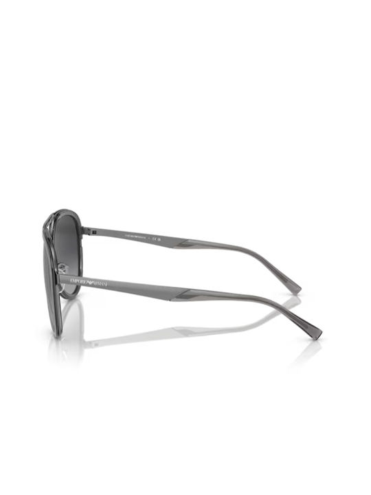 Emporio Armani Unisex Sunglasses with Silver Frame and Gray Gradient Lens