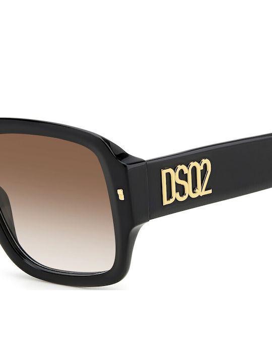 Dsquared2 Unisex Γυαλιά Ηλίου με Μαύρο Κοκκάλινο Σκελετό και Μαύρο Φακό D2-0106S807