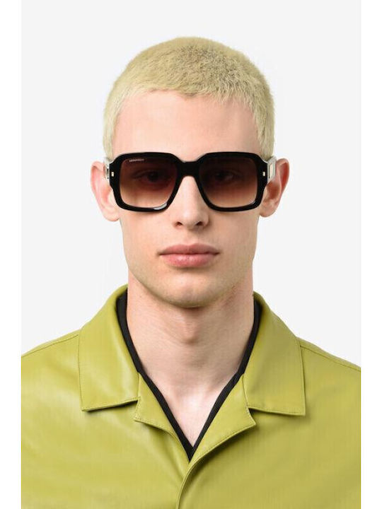 Dsquared2 Unisex Γυαλιά Ηλίου με Μαύρο Κοκκάλινο Σκελετό και Μαύρο Φακό D2-0106S807