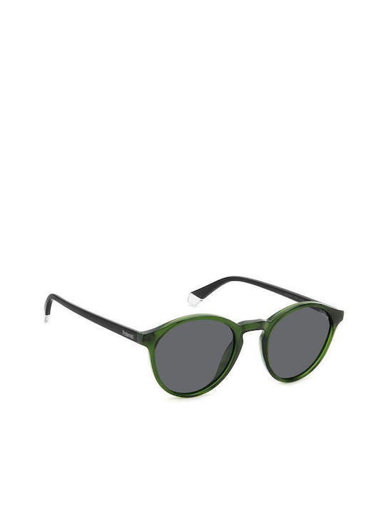 Polaroid Men's Sunglasses with Green Plastic Frame and Gray Polarized Lens PLD4153/S 1ED/M9