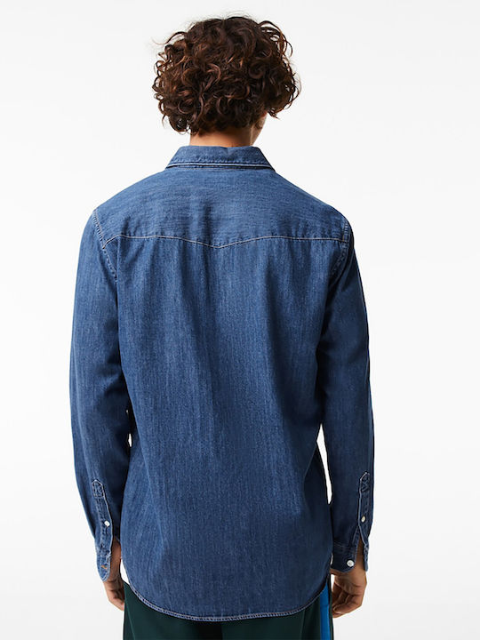 Long Sleeve Denim Shirt in Regular Fit Blue