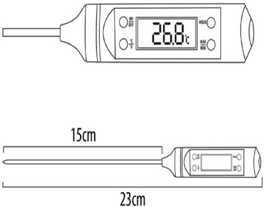 Stabplast Digital Lebensmittelthermometer Kochen mit Sonde -20°C / +80°C