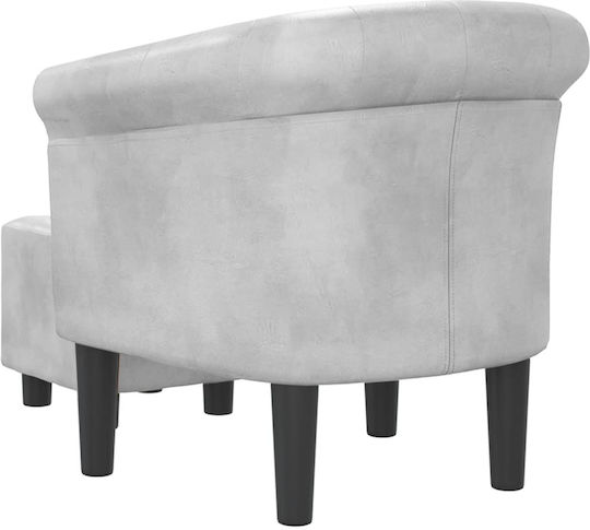 Μπάρελ Sessel mit Fußhocker Silver 70x56x68cm