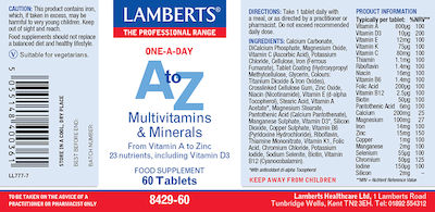 Lamberts A To Z Multivitamins Βιταμίνη για Ενέργεια 60 ταμπλέτες