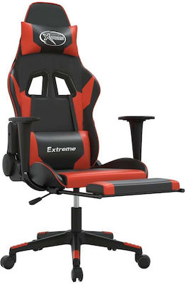 vidaXL 345458 Gaming Chair with Footrest Black/Red