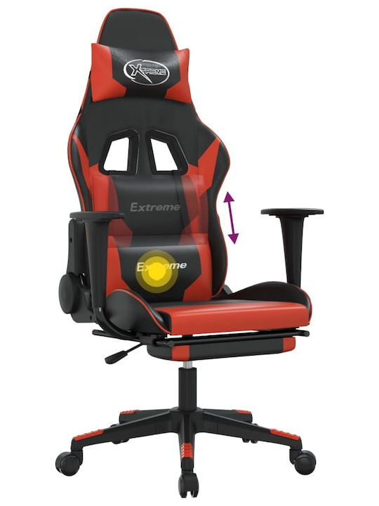 vidaXL 345458 Gaming Chair with Footrest Black/Red