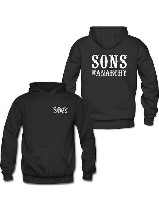 T-shirt Studio Sons Anarchy Φούτερ με Κουκούλα Μαύρο