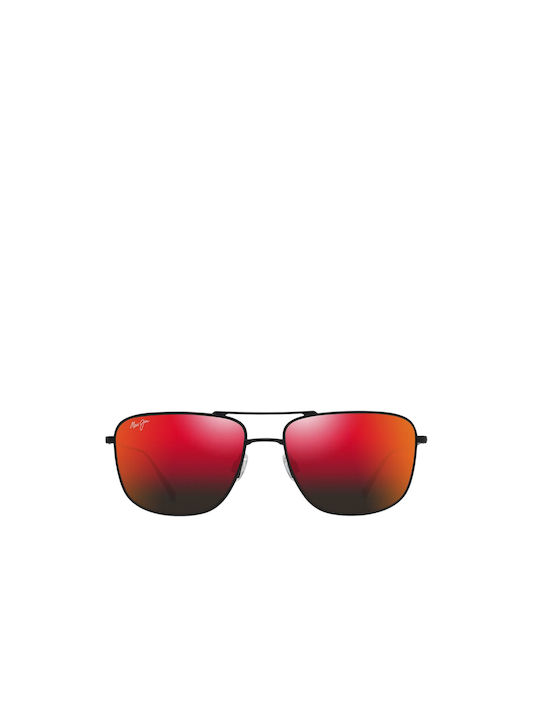 Maui Jim Mikioi Sonnenbrillen mit Schwarz Rahmen und Rot Polarisiert Linse RM887-02