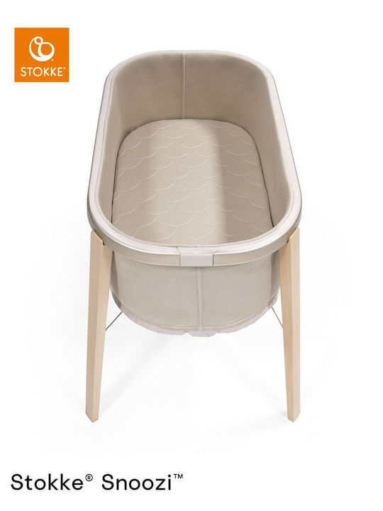 Stokke Λίκνο Snoozi με Στρώμα και Ρόδες Sandy Beige