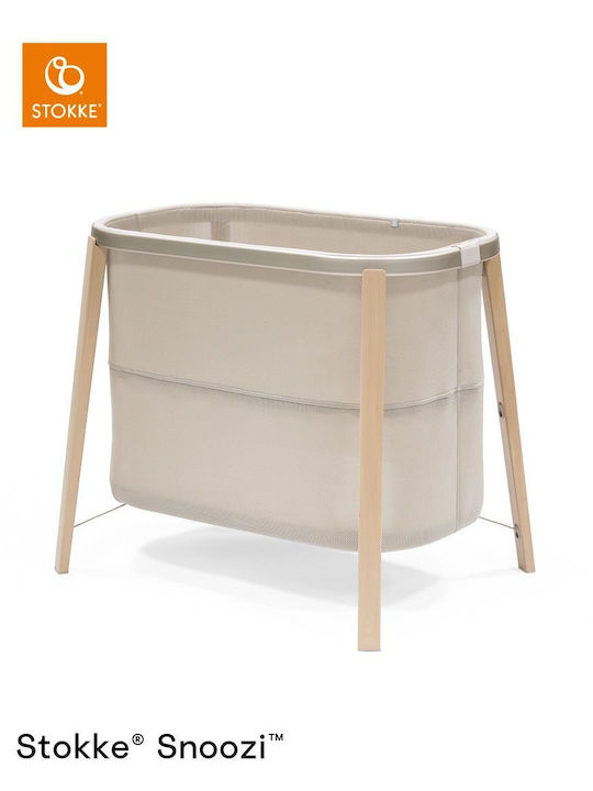 Stokke Λίκνο Snoozi με Στρώμα και Ρόδες Sandy Beige