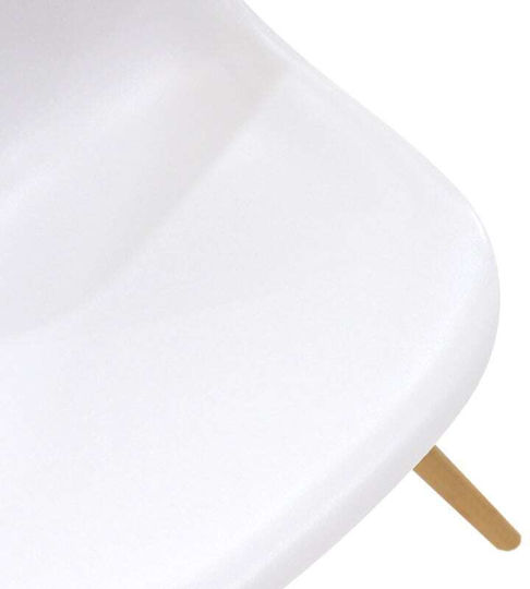 Julita Kitchen Chair Made of Polypropylene White-Natural 46x50x82cm