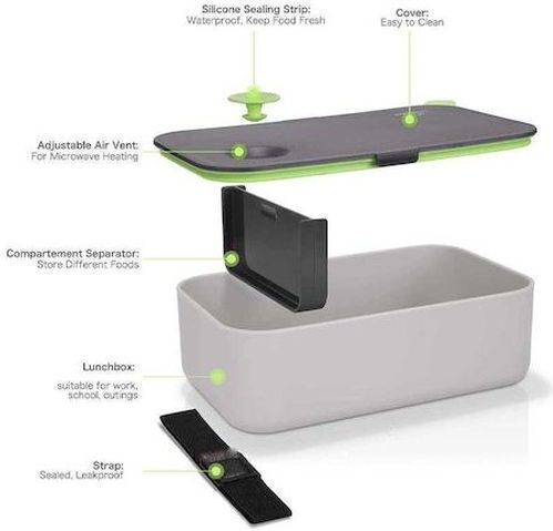 Yoko Design Δοχείο Φαγητού Πλαστικό Μπεζ με Χωρίσματα 1lt