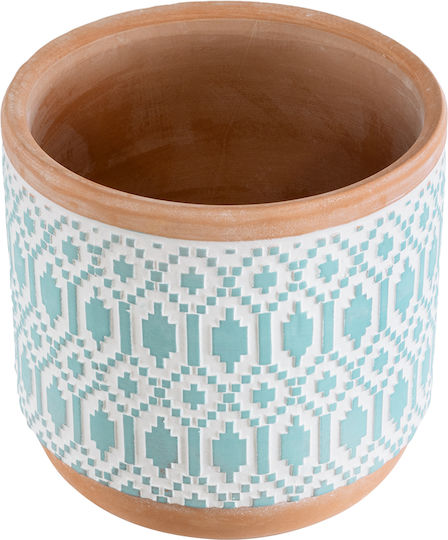 GloboStar Artificial Garden Delhi Plant Pot Ceramic Light Blue GloboStar Artificial Garden Delhi Plant Pot Ceramic Light Blue