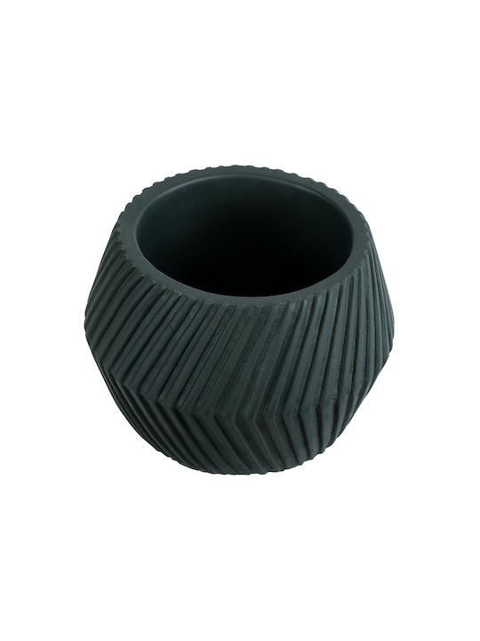 GloboStar Artificial Garden Barbados Planter Ceramic Black 11x11x8.5cm.