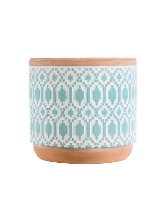 GloboStar Artificial Garden Delhi Planter Ceramic Light Blue 14.5x14.5x13cm.
