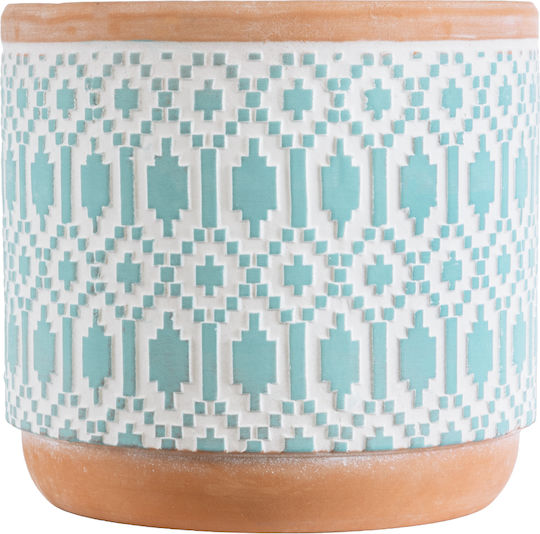 GloboStar Artificial Garden Delhi Planter Ceramic Light Blue 14.5x14.5x13cm.