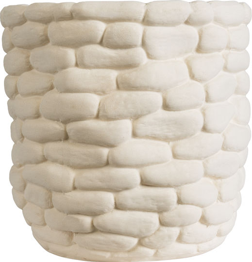 GloboStar Planter Ceramic White with Stand 15.5x15.5x15cm.