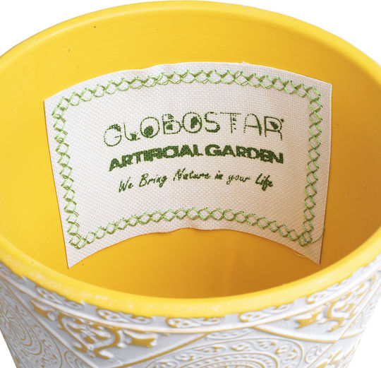 GloboStar Саксия Керамика Бял 14x14x13εκ.