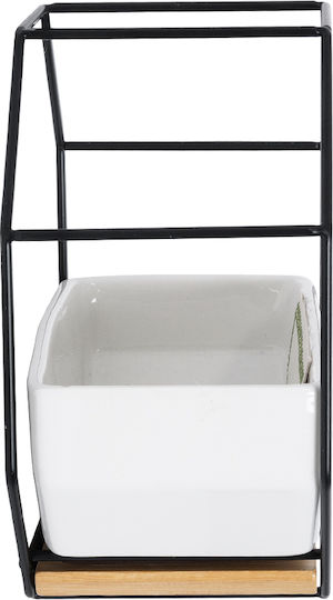 GloboStar Artificial Garden Bianco Κρεμαστό Κασπώ Κεραμικό Λευκό 18x10x18εκ.