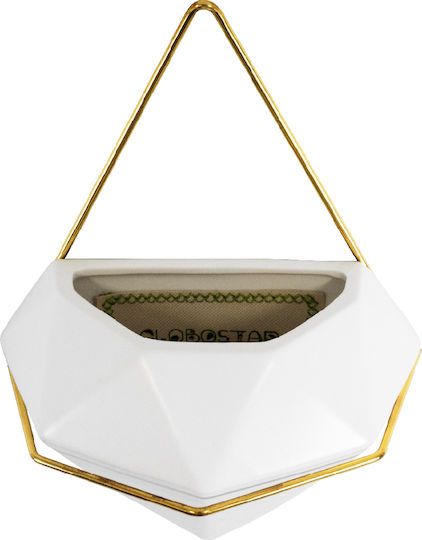 GloboStar Hanging Planter Ceramic White 20x10.5x30cm.