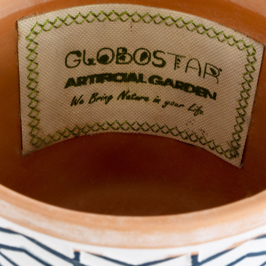 GloboStar Artificial Garden Kolkata Planter Ceramic White 14.5x14.5x13cm.