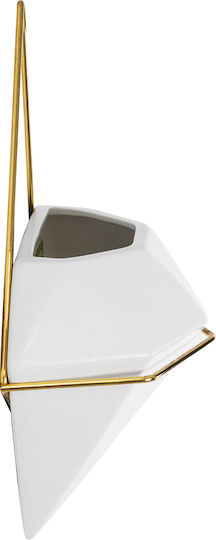 GloboStar Hanging Planter Ceramic White 20x10.5x30cm.
