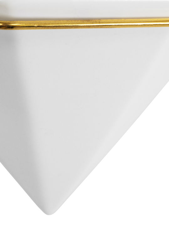 GloboStar Hängend Übertopf Keramik Weiß 20x10.5x30εκ.