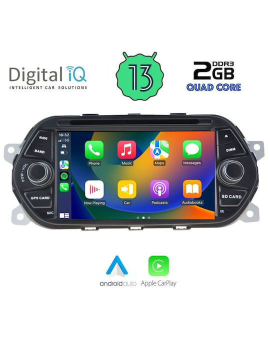 Digital IQ Car Audio System for Fiat Tipo 2015-2019 (Bluetooth/USB/WiFi/GPS/Apple-Carplay/Android-Auto) with Touch Screen 7"