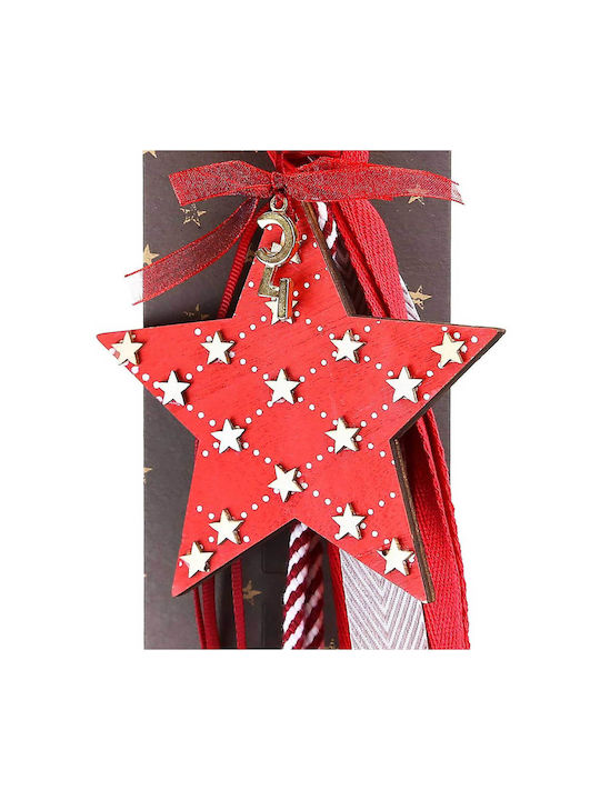 Synchronia Handmade Hanging Lucky Charm Star made of Wood 19x30cm 1pcs