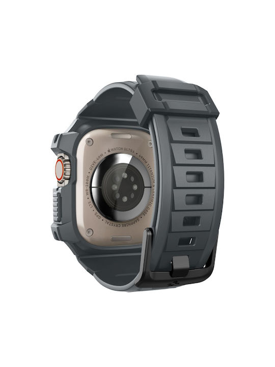 Spigen Rugged Armor ”pro” Λουράκι Σιλικόνης με Pin Γκρι (Apple Watch Ultra 49mm)