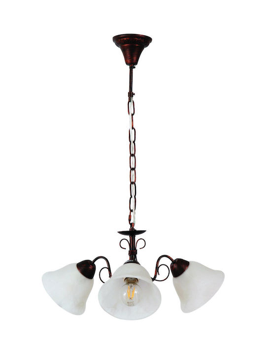 ARlight 3Φ Pendant Light Bronze with Socket E27 48cm