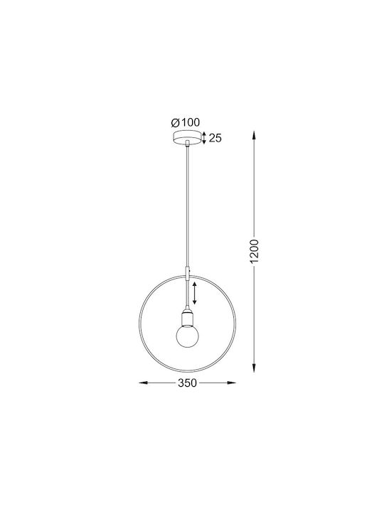 Aca Twiggy Brassy Pendant Ceiling Light with E27 Socket 35cm