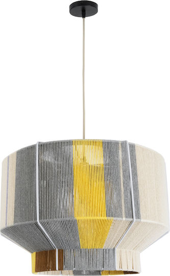 GloboStar Habana Ceiling Light Yellow Boho Grid with E27 Socket 50x35x35cm