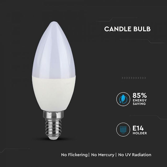 V-TAC VT-255 LED Bulb 4.5W 100mm for Socket E14 Natural White 470lm