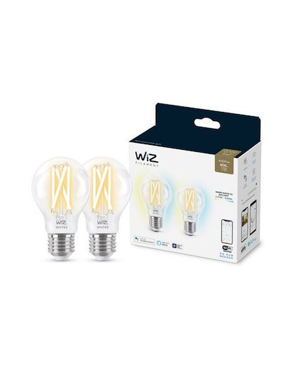 WiZ Smart LED Bulbs 7W for Socket E27 and Shape A60 RGBW 806lm 2pcs