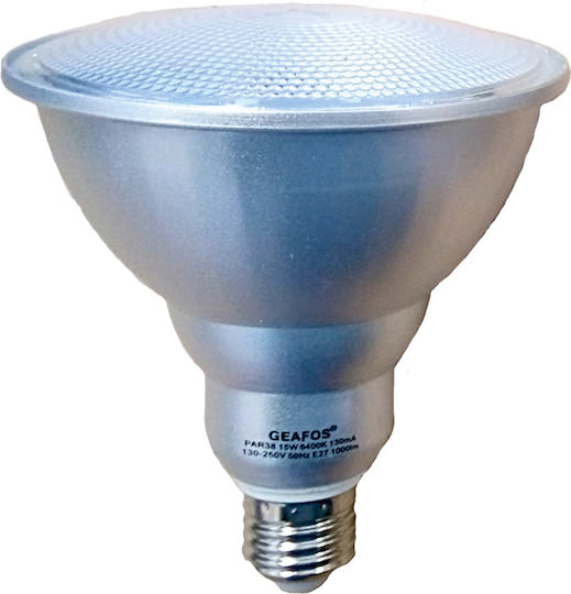 Geafos Λάμπα LED 15W για Ντουί E27 και Σχήμα PAR38 Ψυχρό Λευκό 1000lm