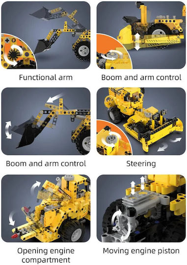 CaDA Bricks Blocuri Wheel Loader + Wheel Bulldozer pentru 8+ ani Ani 693buc
