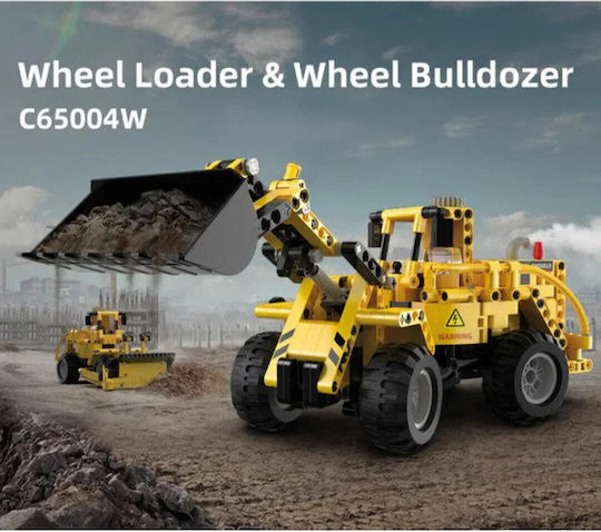 CaDA Bricks Blocuri Wheel Loader + Wheel Bulldozer pentru 8+ ani Ani 693buc