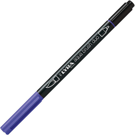 Lyra Aqua Brush Duo Μαρκαδόρος Σχεδίου Μπλε 4mm
