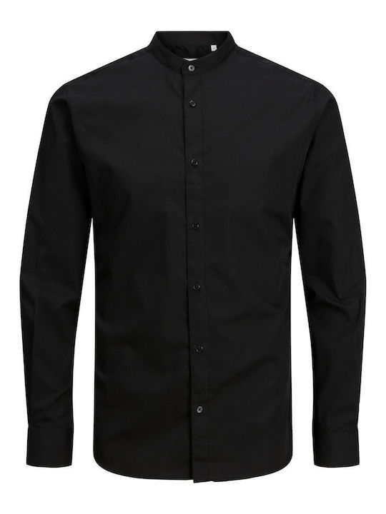 Jack & Jones Men's Shirt Long Sleeve Cotton Black