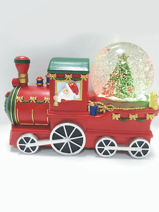 Aca Illuminated Christmas Plastic Figure Train Red Height 23.5cm with Music