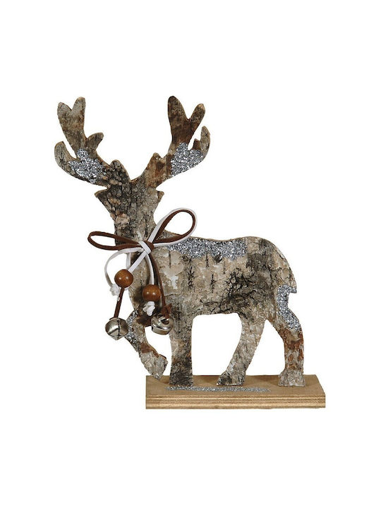 Lianos Christmas Wooden Figure Reindeer Brown Height 27cm