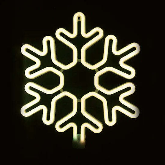 Aca Christmas Plastic Rope Light in Shape Flake White 40x40x40cm Snowflake