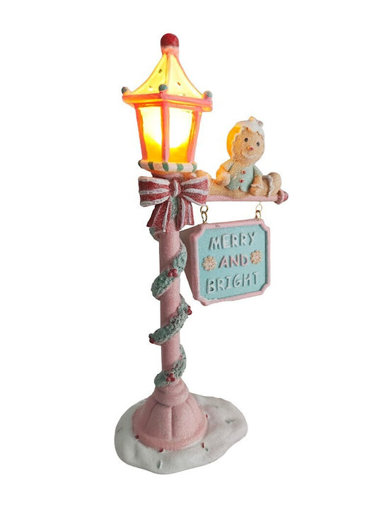 Iluminată De Crăciun Plastică Figurină Candy Roz Înălțime 36cm.