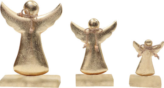 InTheBox Weihnachtliche Holz Figur Cherub Gold Höhe 17.5cm 4Stück Mistle